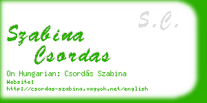 szabina csordas business card