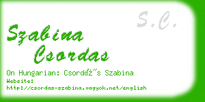 szabina csordas business card